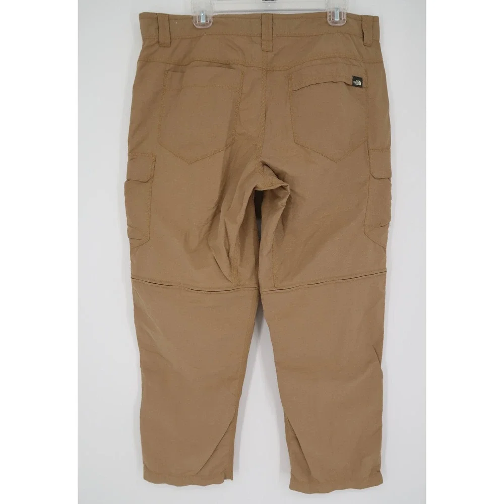 The North Face Mens 36 Convertible Paramount Peak Zip Off‎ Cargo Pants Tan Brown